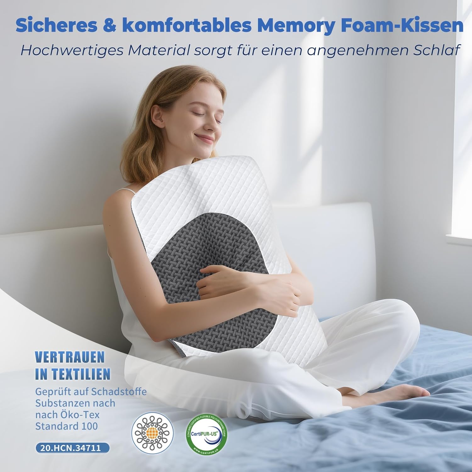 Saheyer Cuscino Cervicale Memory Foam Ergonomico - immagine 6