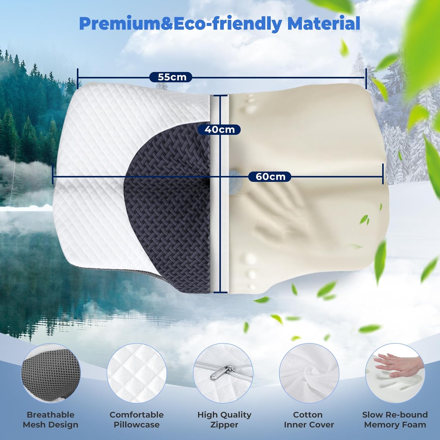 Saheyer Cuscino Cervicale Memory Foam Ergonomico - immagine 7