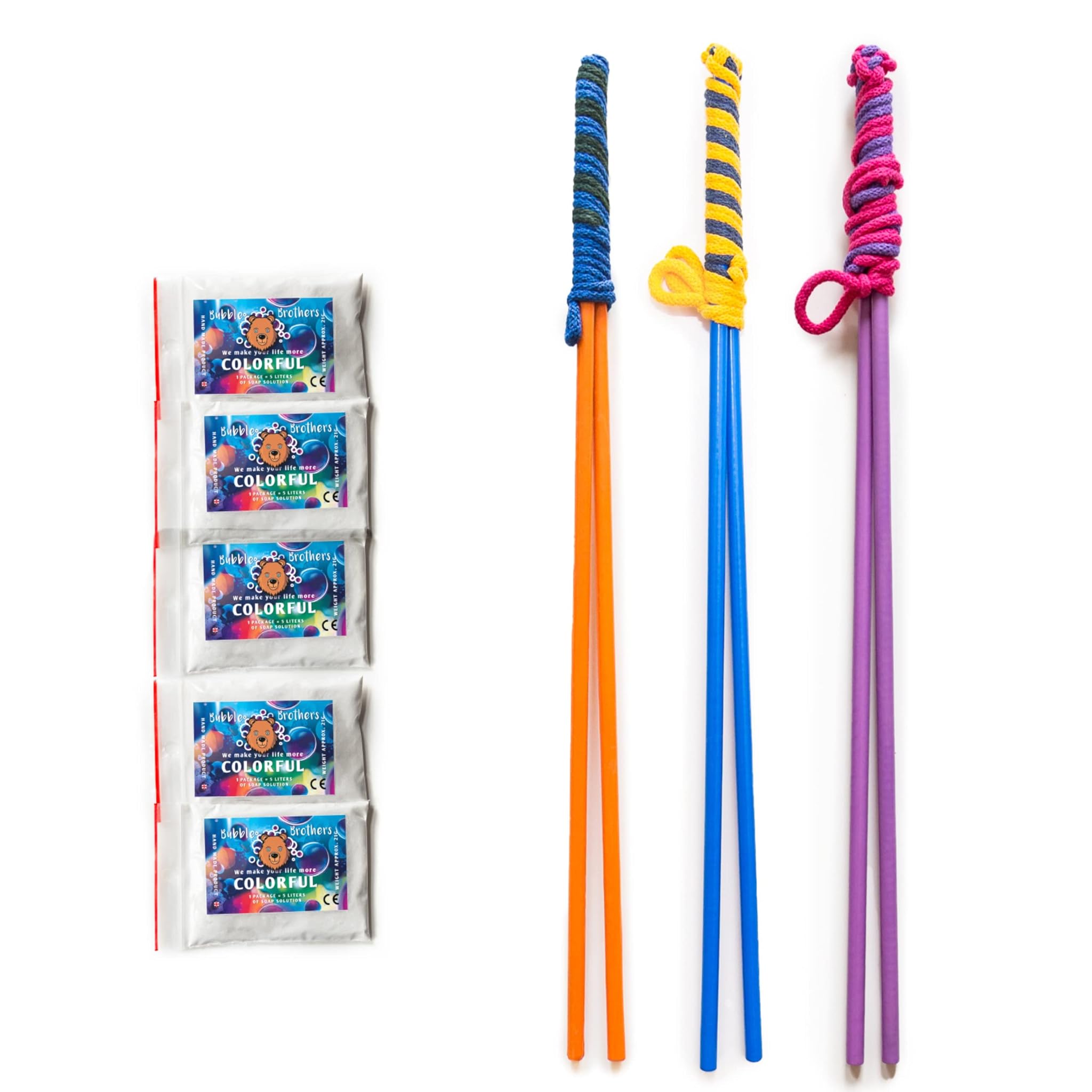 Bubble Brothers Set Bolle Giganti di Sapone con 3 Bacchette