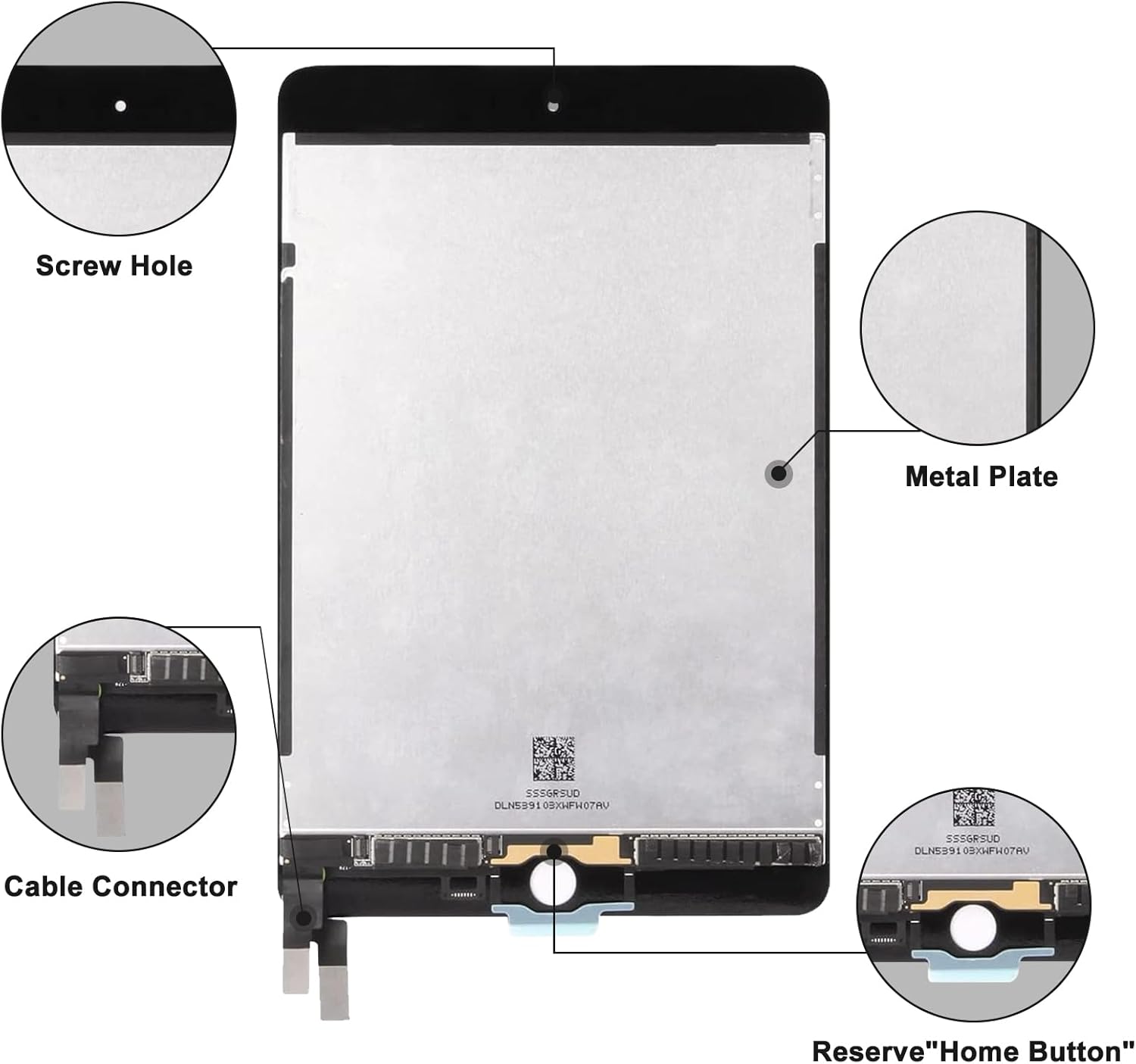 NB+ Touch Screen LCD Ricambio per iPad Mini 4, Bianco - immagine 4
