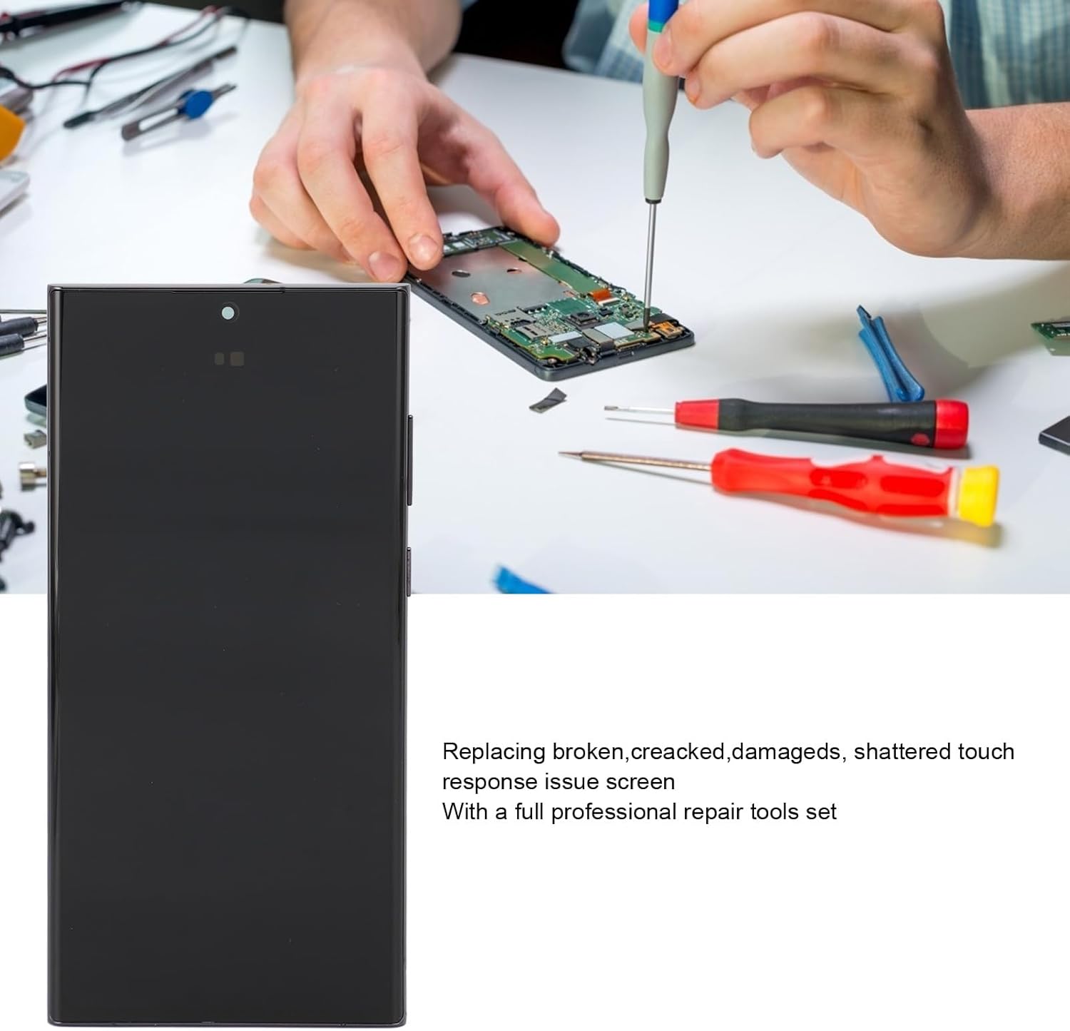 Display OLED 6.8" per Galaxy S22 Ultra con Cornice Nera - immagine 2