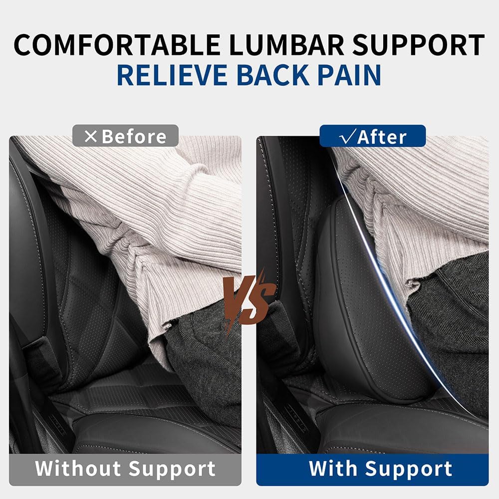 Cuscino Lombare Auto in Memory Foam, Nero - immagine 2