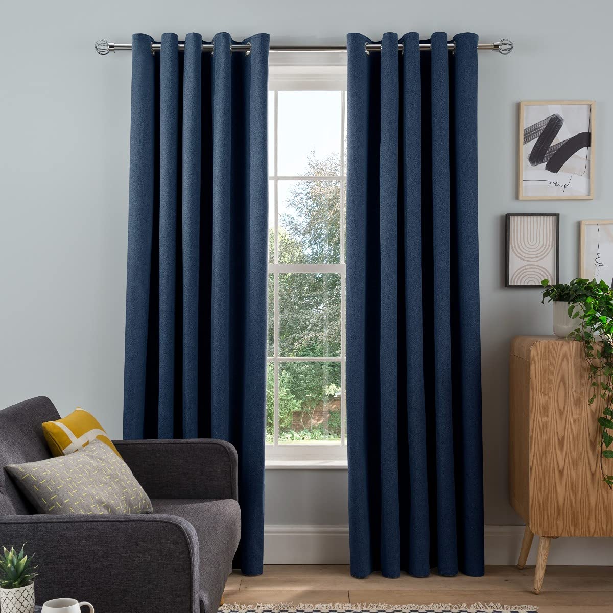 Sleepdown Tende Oscuranti con Occhielli, Blu Navy