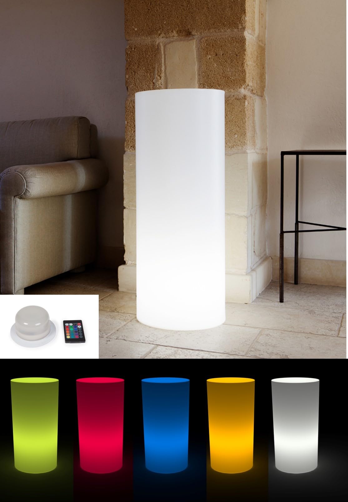 Kloris Colonna Cilindrica Sweet Table LED RGB 35x70 cm