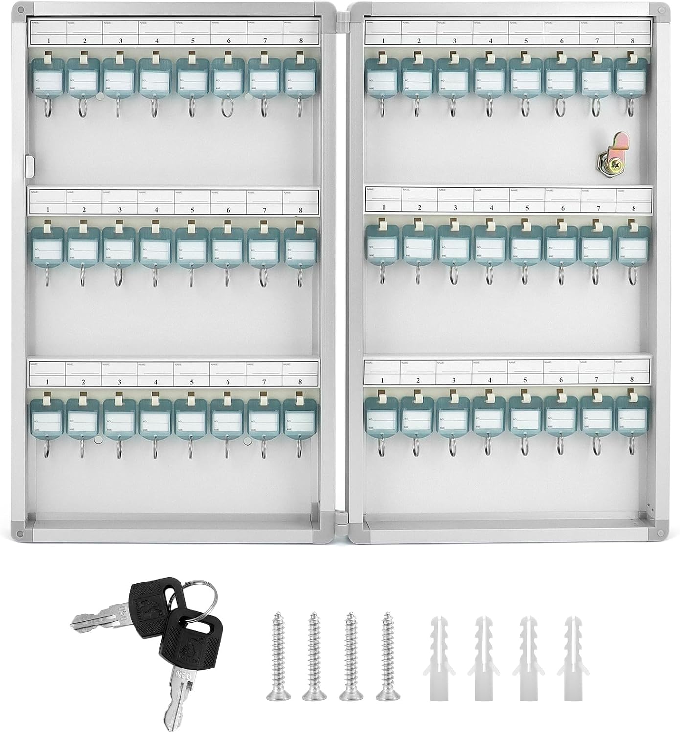 Qwork® Cassetta Portachiavi da Parete 48 Ganci
