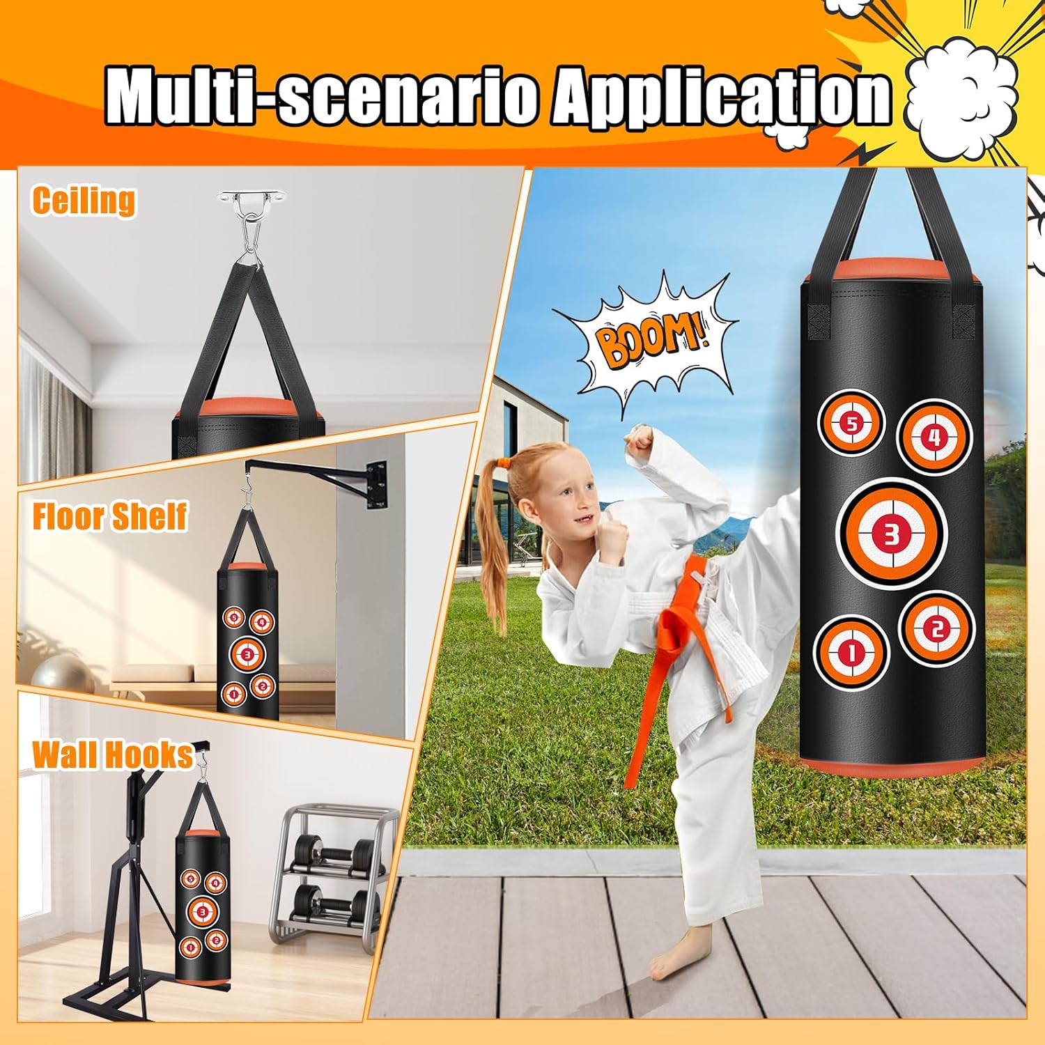 Sacco da Boxe Appeso per Bambini 2 piedi - immagine 4