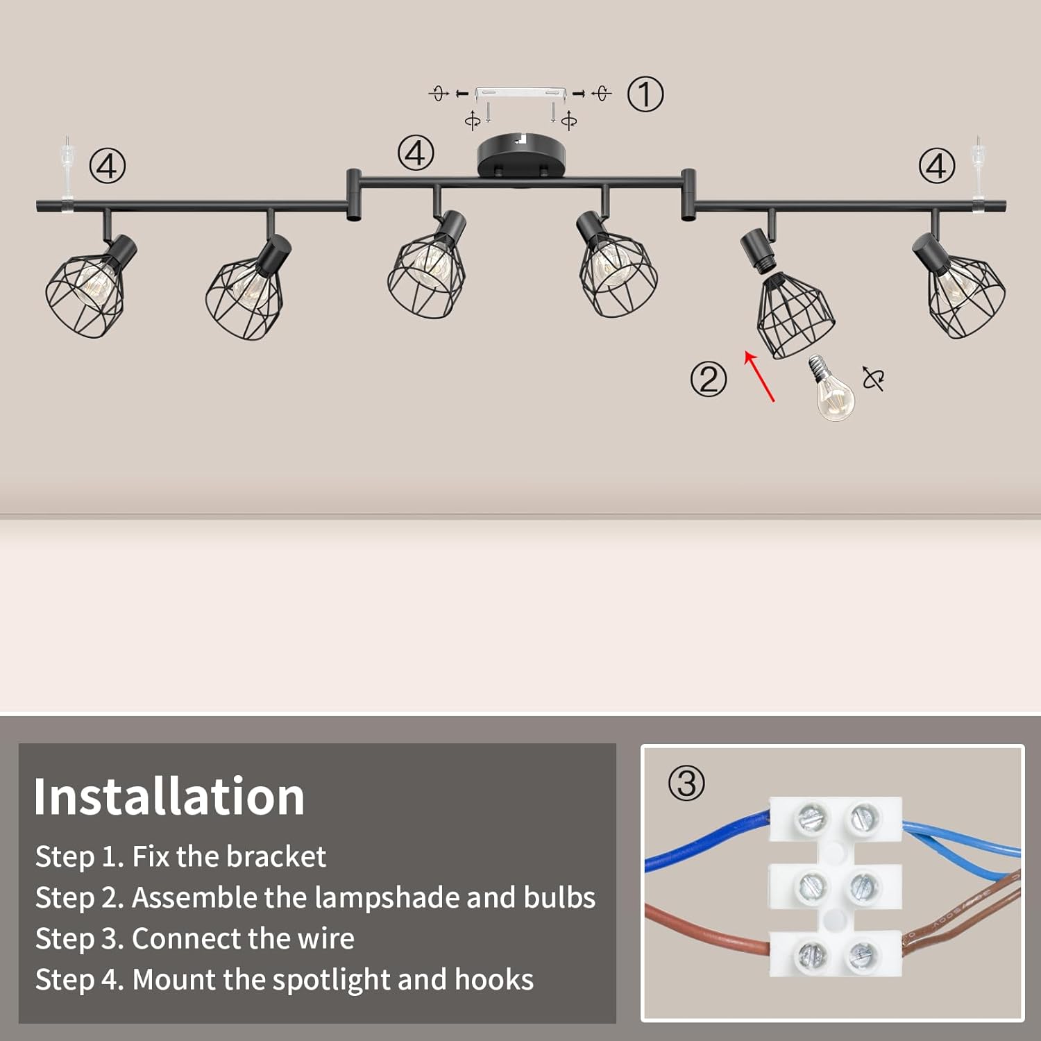 Dehobo Faretti da Soffitto con 6 Faretti Orientabili - immagine 5