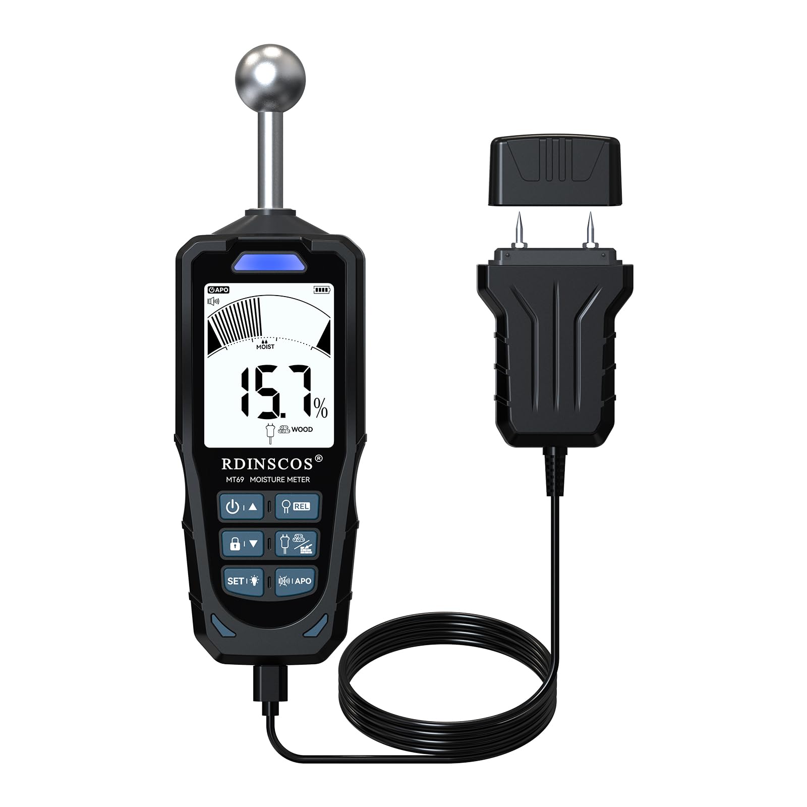 RDINSCOS Tester di Umidità 2 in 1 con Sonde