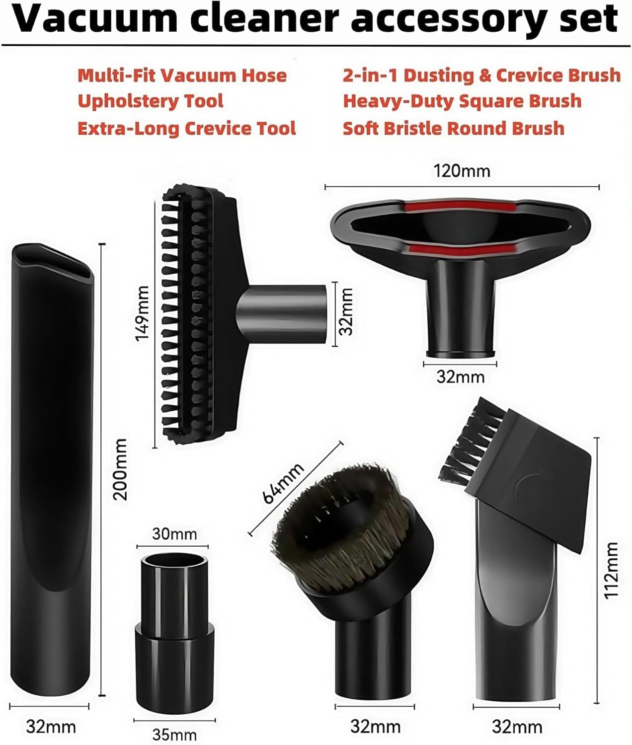 PIQIUQIU 6 Pezzi Accessori per Aspirapolvere - immagine 1