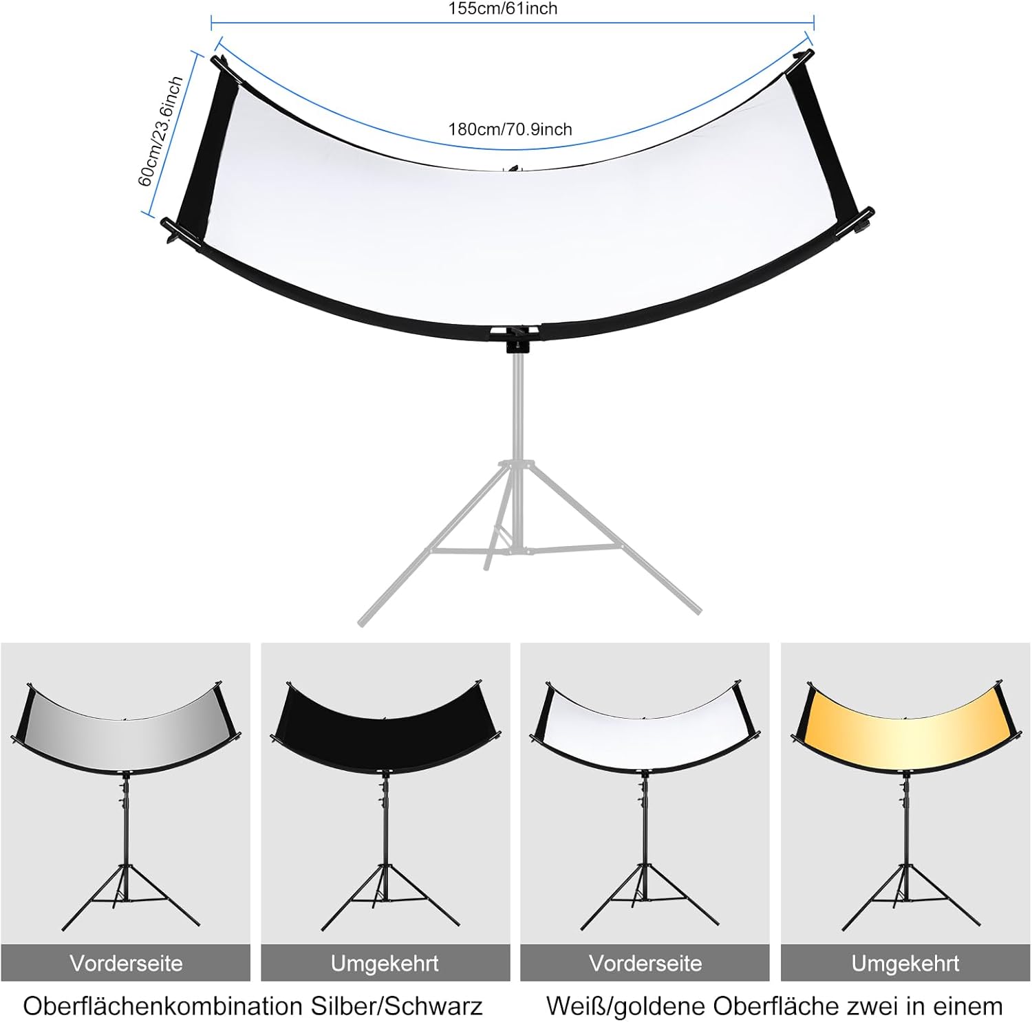 Supon U Clamshell Riflettore Diffusore 180x60cm - immagine 6