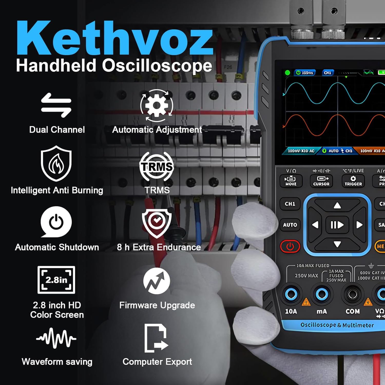 Kethvoz Oscilloscopio Digitale 3 in 1 Multimetro 2C23T - immagine 2