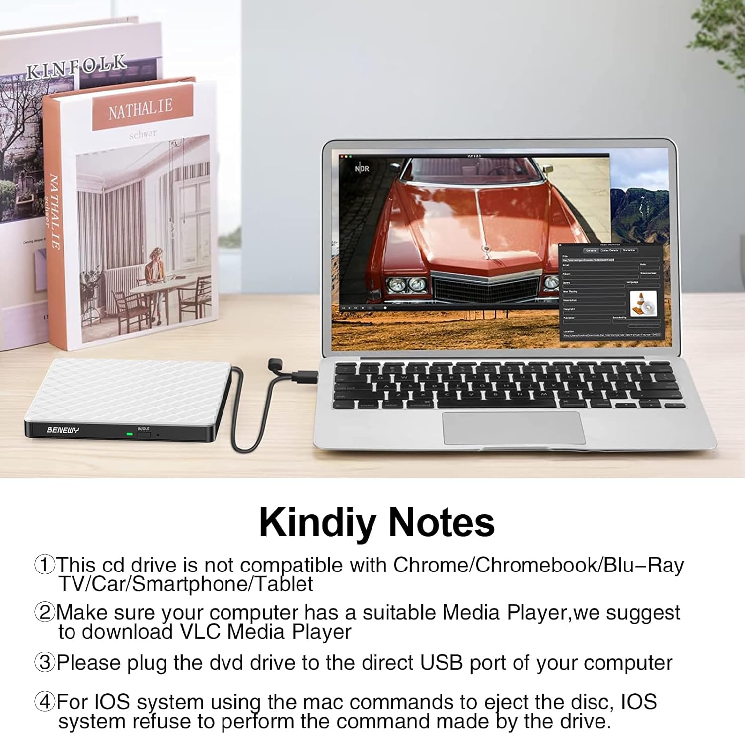 Benewy Lettore Masterizzatore CD/DVD Esterno USB 3.0 & Type C - immagine 8