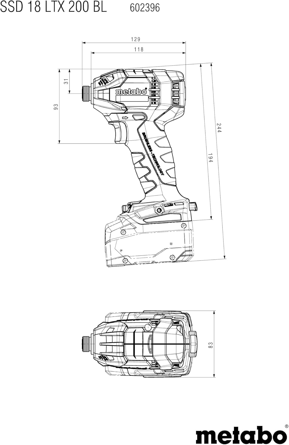 Metabo SSD 18 LTX 200 BL , Schlagbohrer - immagine 2