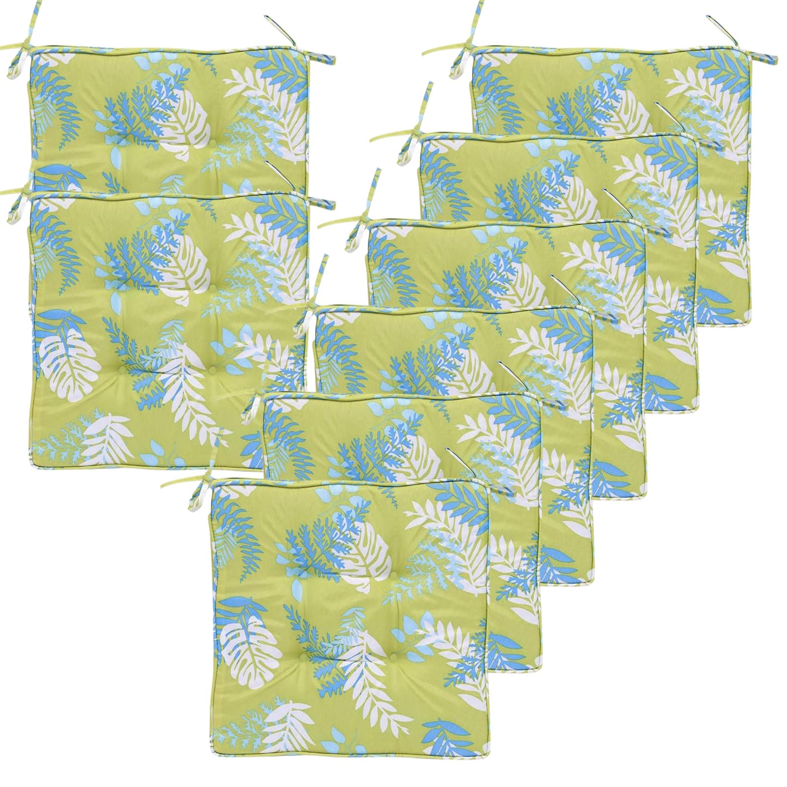 Race Leaf Cuscini per sedie da giardino, quadrati, verdi