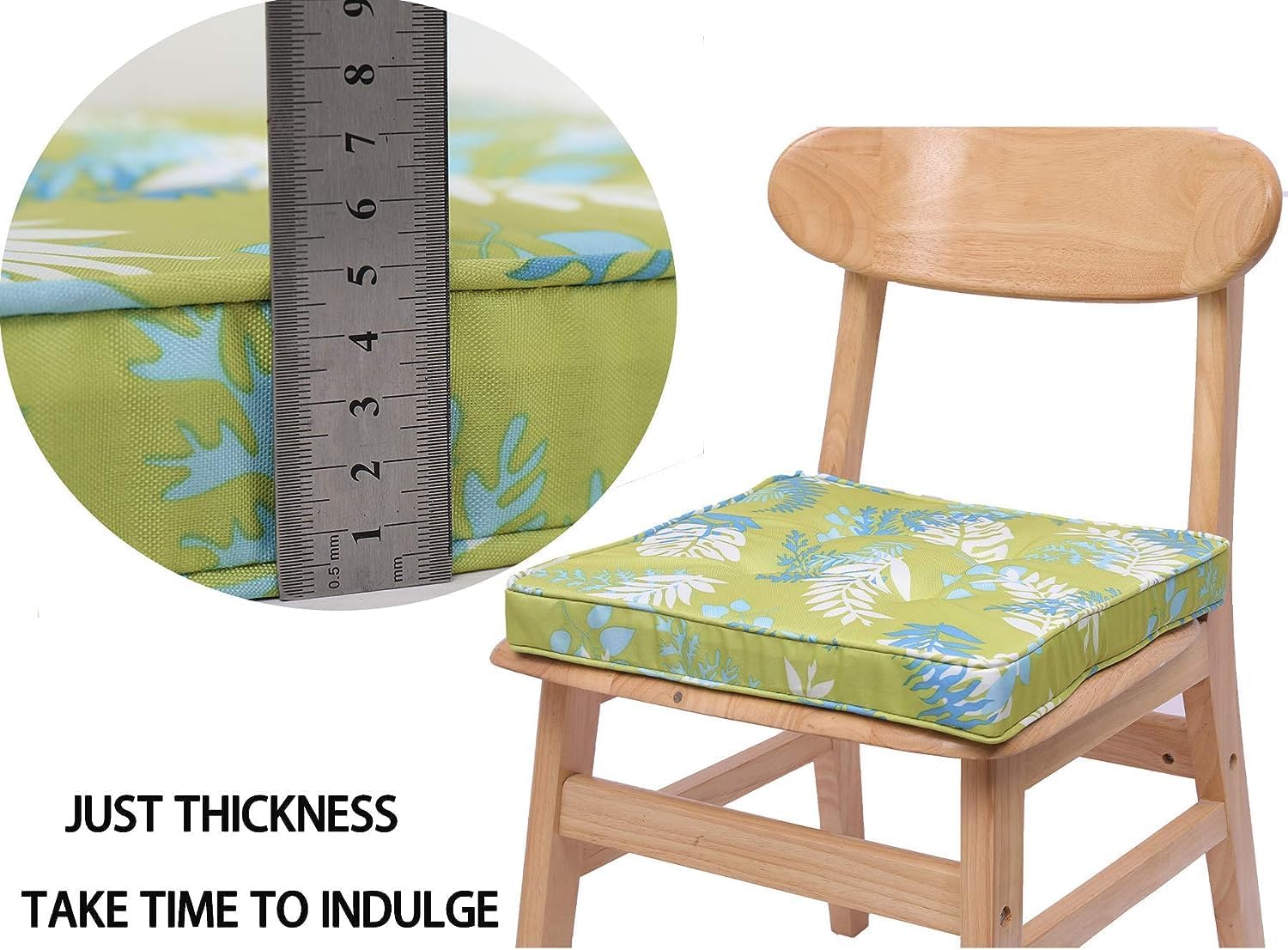 Race Leaf Cuscini per sedie da giardino, quadrati, verdi - immagine 3