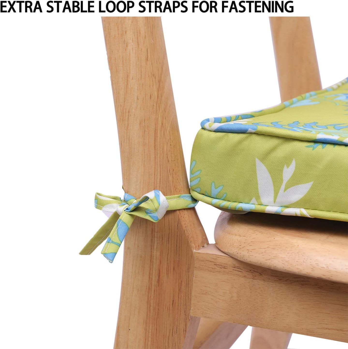 Race Leaf Cuscini per sedie da giardino, quadrati, verdi - immagine 4