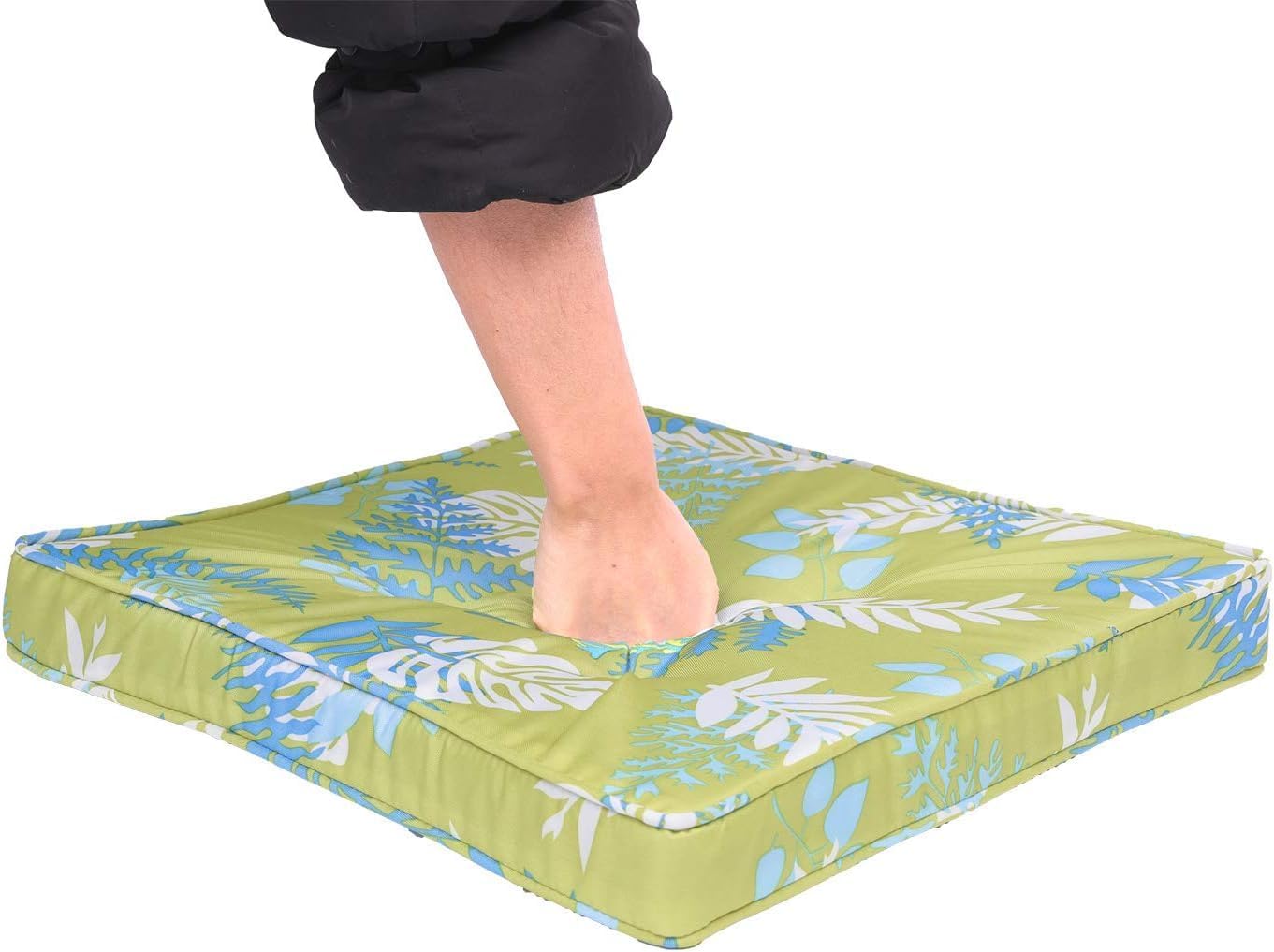 Race Leaf Cuscini per sedie da giardino, quadrati, verdi - immagine 5