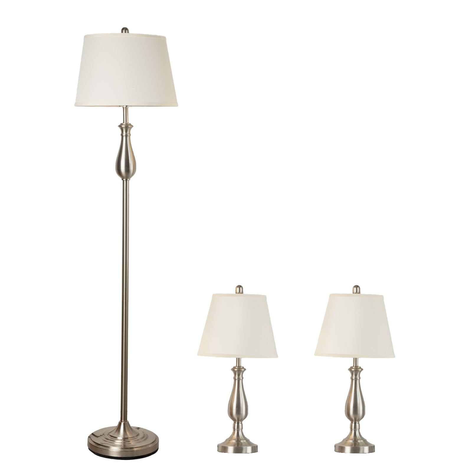 Depuley Set 3 Lampade da Terra e Tavolo in Metallo