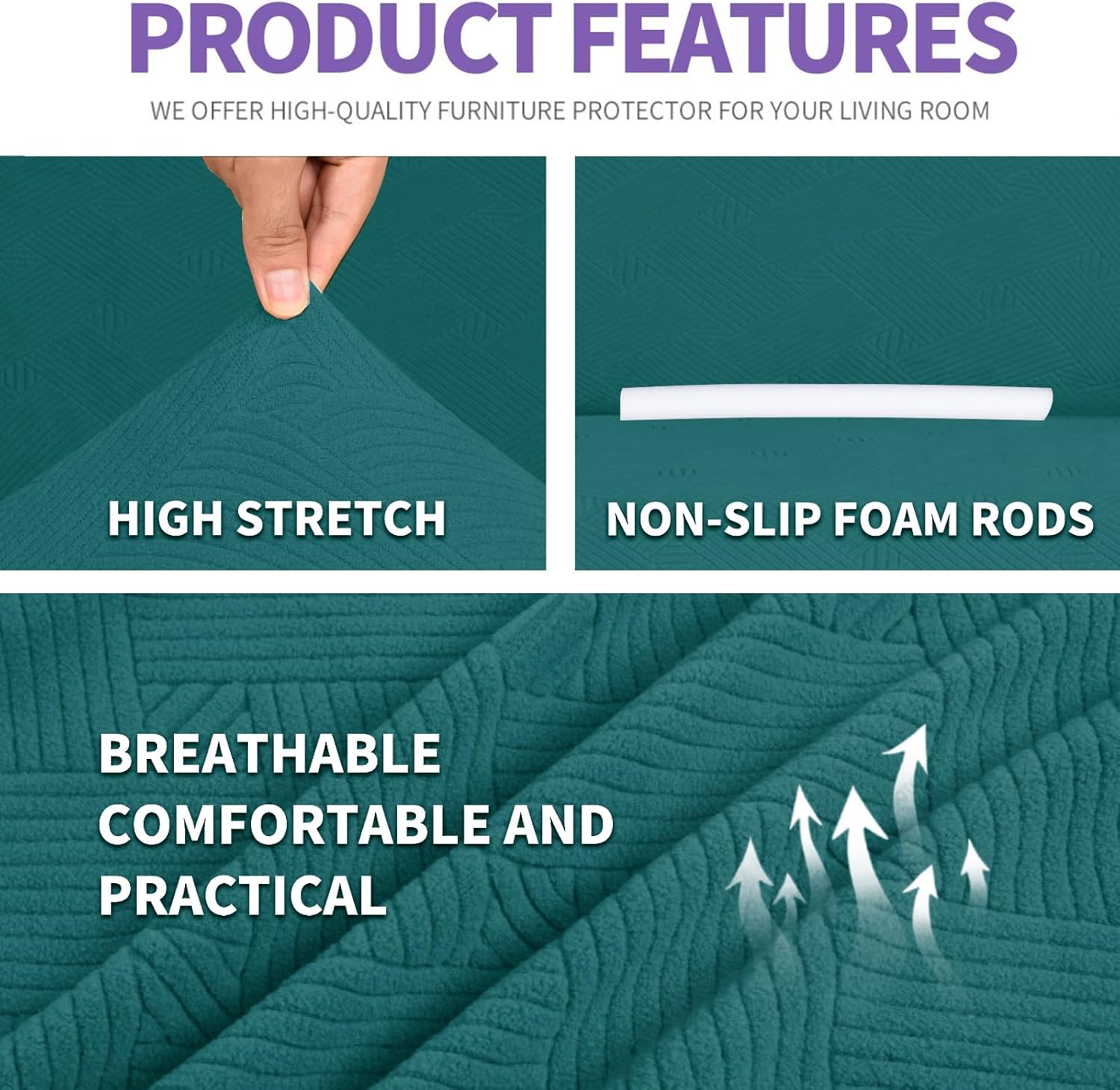 Ystyle Copridivano 4 Posti Elasticizzato, Turchese - immagine 5