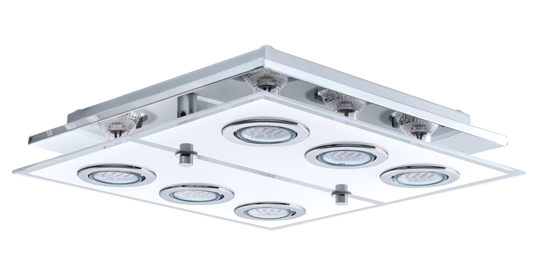 Eglo 30932 illuminazione da soffitto Cromo, Trasparente, Bianco GU10 A+