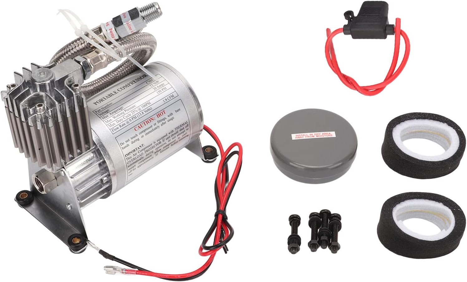 Compressore D'aria 20A 150 PSI per Veicoli 12V - immagine 6