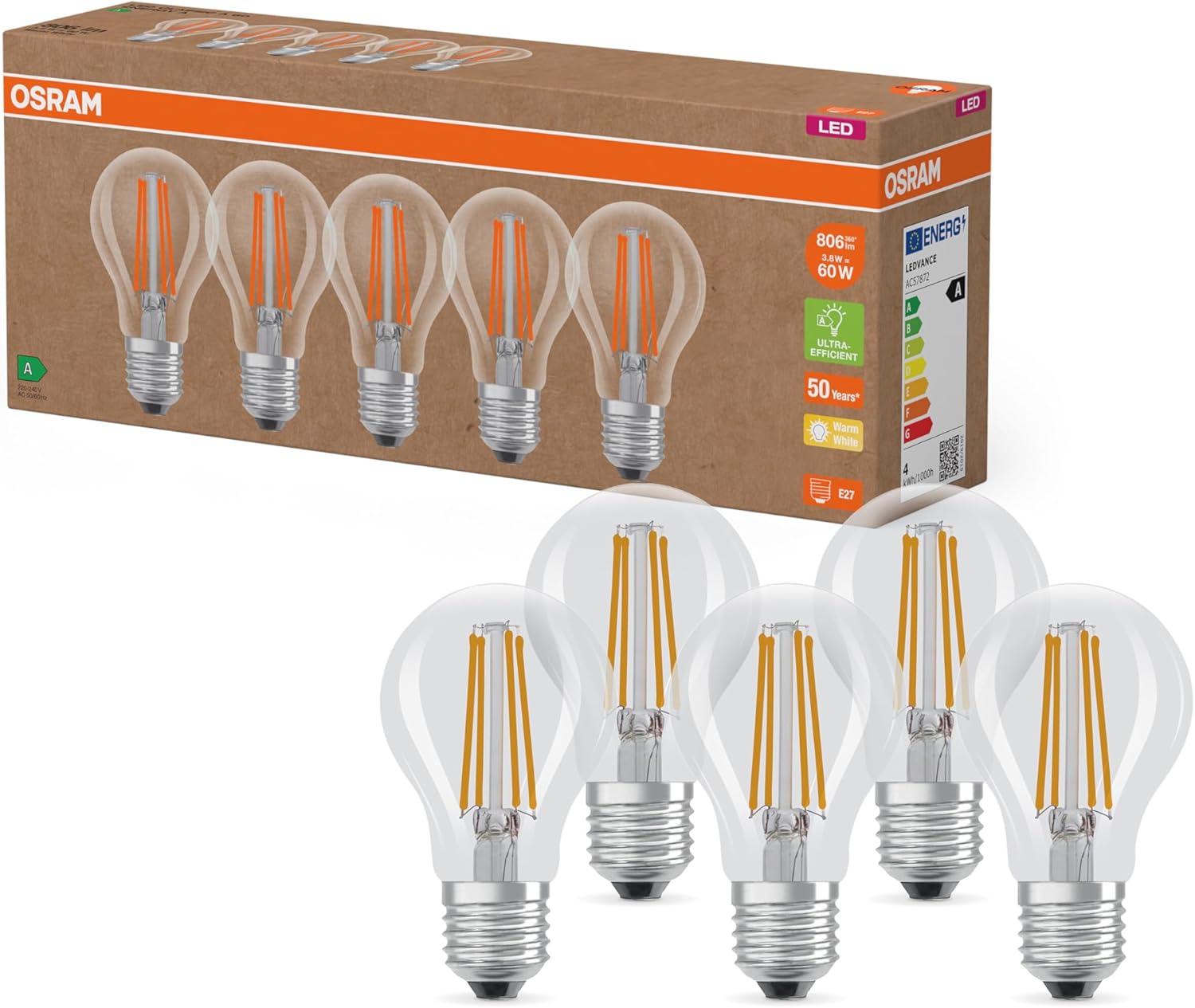 Osram Lampade LED Alta Efficienza A - Confezione 5 Lampadine - immagine 1