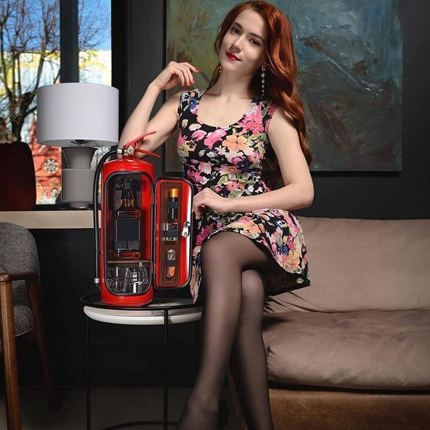 Mini Estintore Minibar per Vigile del Fuoco, Rosso - immagine 6