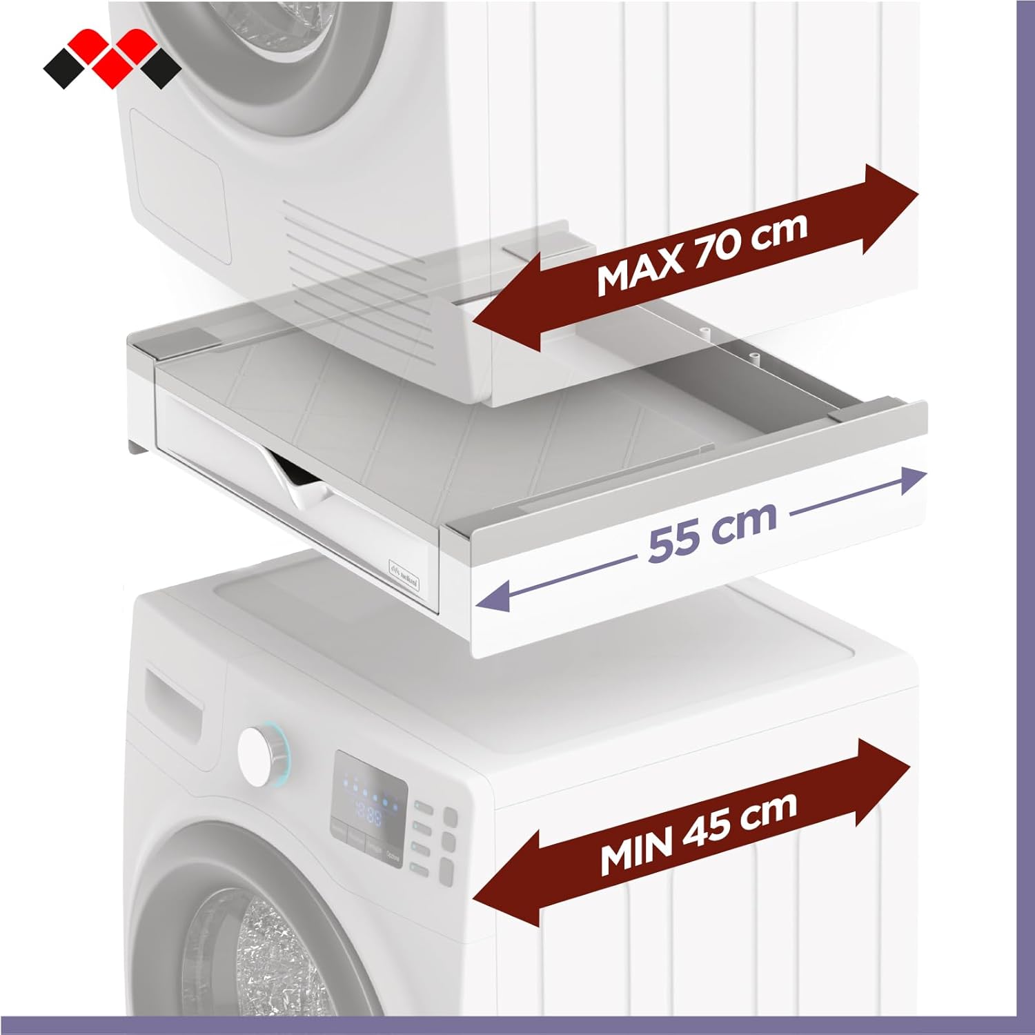 Meliconi Torre Duo - Kit Sovrapposizione Lavatrice Asciugatrice - immagine 3