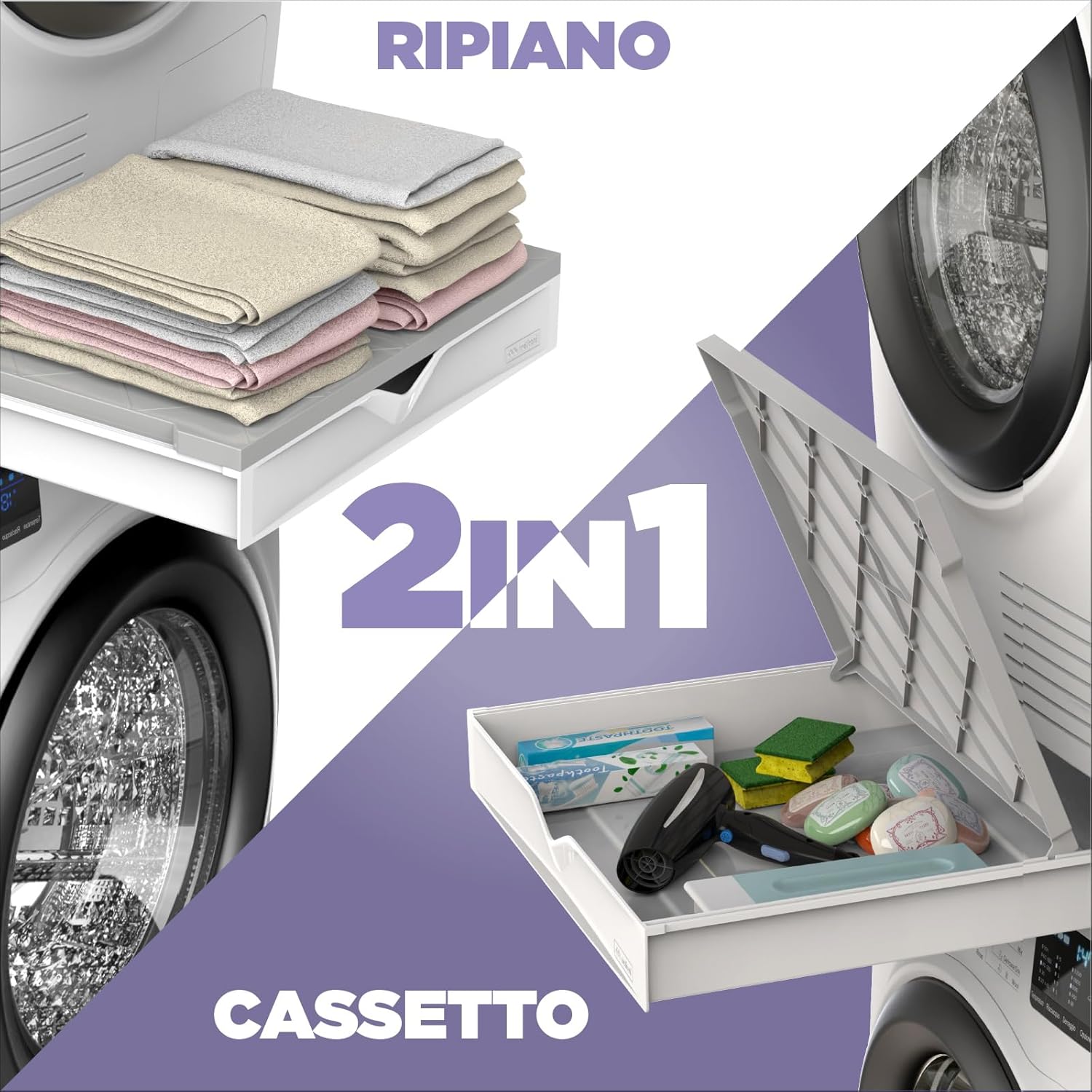 Meliconi Torre Duo - Kit Sovrapposizione Lavatrice Asciugatrice - immagine 4