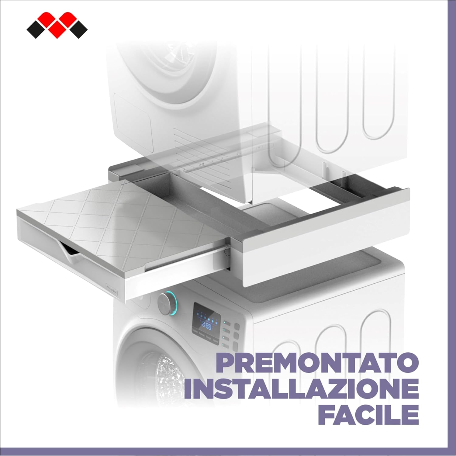 Meliconi Torre Duo - Kit Sovrapposizione Lavatrice Asciugatrice - immagine 8
