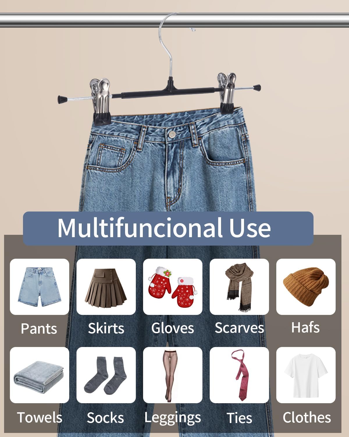 10 Pezzi Grucce Pantaloni Antiscivolo 30cm - immagine 5