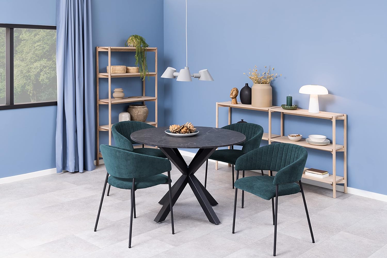 Ac Design Furniture Anna - Set 2 Sedie da Pranzo Blu Scuro - immagine 11