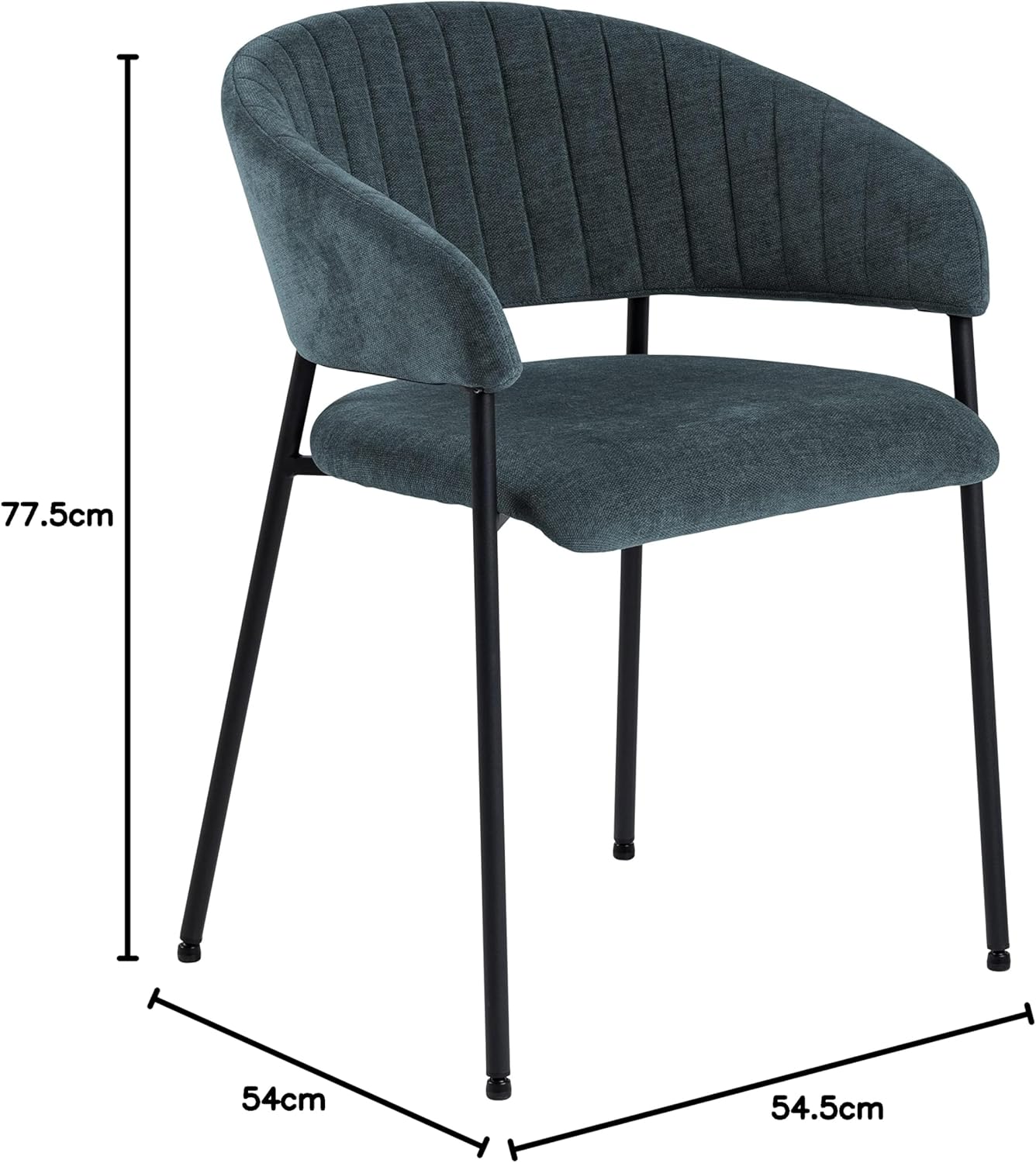 Ac Design Furniture Anna - Set 2 Sedie da Pranzo Blu Scuro - immagine 3