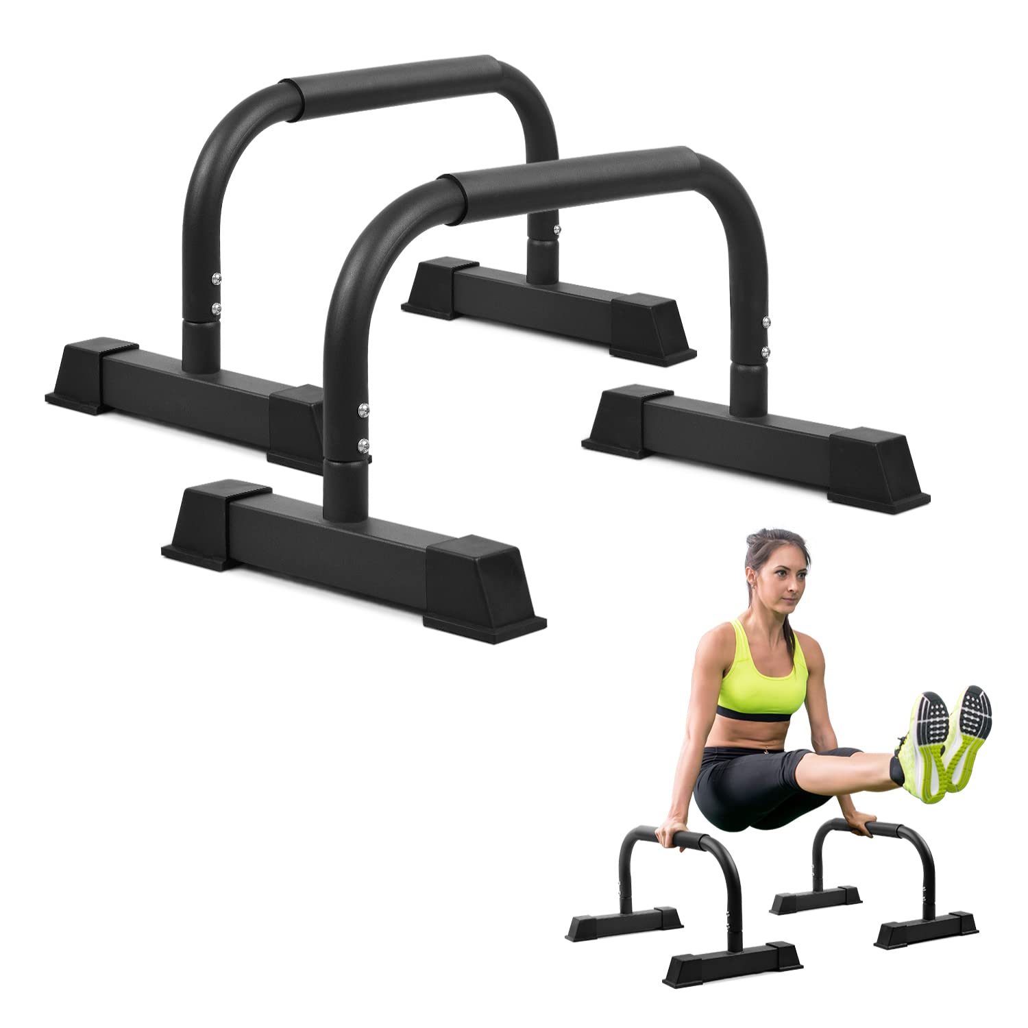 Yes4All Parallele Calisthenics in Legno/Acciaio, Dip Station, Paralleline Calisthenics, Parallettes, Push Up Bars Stands, Crossfit e Steet Workout, Palestra Corpo Libero, Fitness Per Indoor e Outdoor