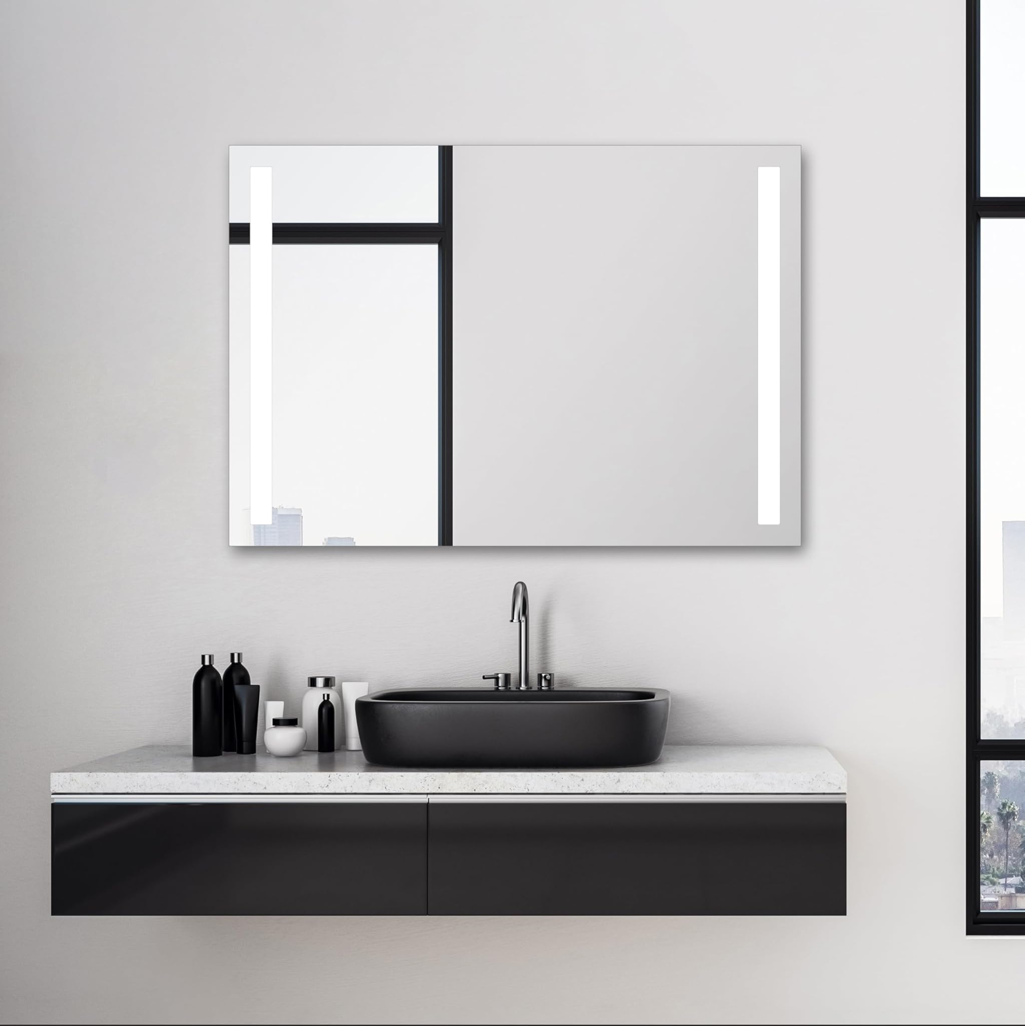 Talos Light Specchio da Bagno, Bianco Caldo, 100 x 70 cm