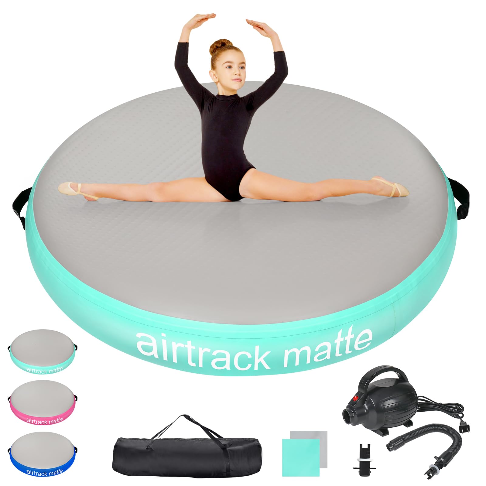 Airspot Tappetino Ginnastica Gonfiabile Rotondo 100/140CM