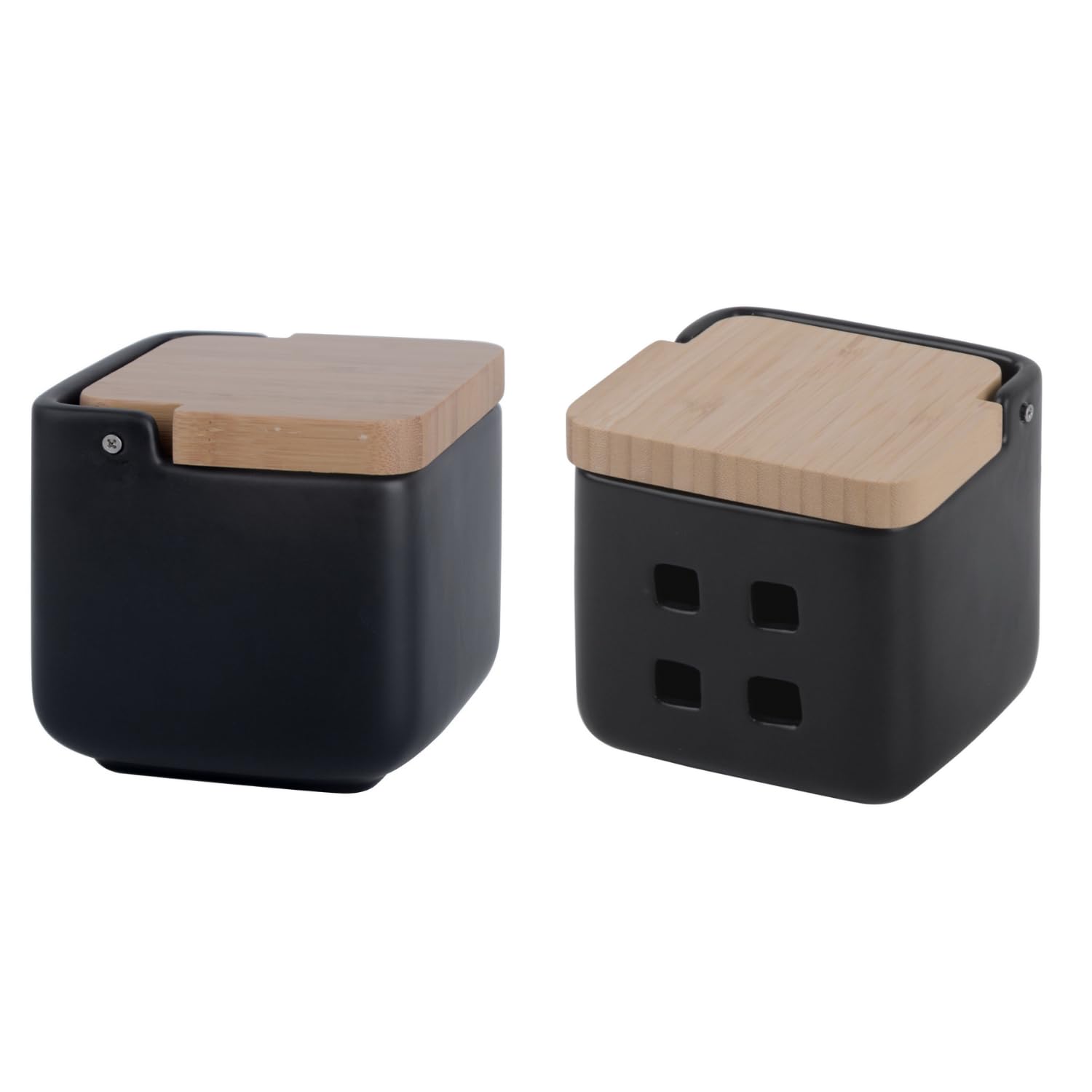 Kook Time Set Saliera e Porta Aglio in Ceramica/Bambù