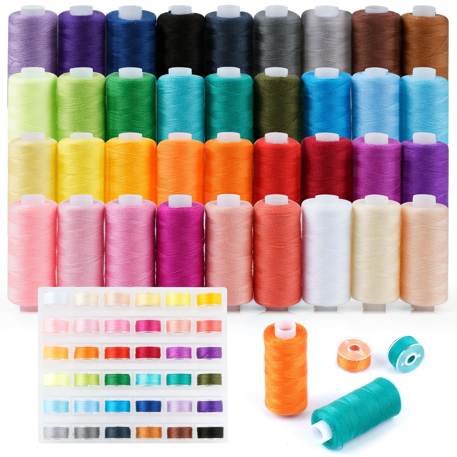 Puwowye Set Cucito Filo per Macchina da Cucire (36 Colori)