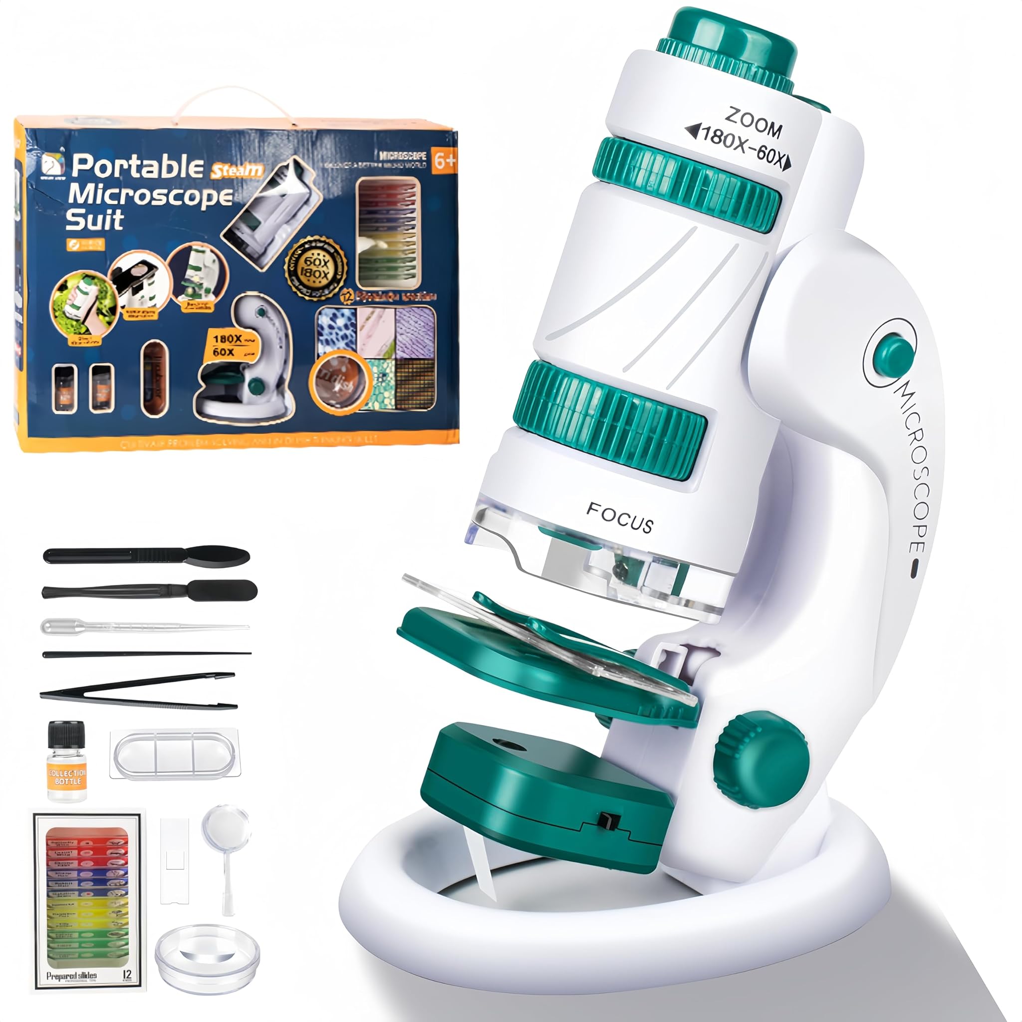 Kinzon Microscopio Tascabile 3 in 1 per Bambini
