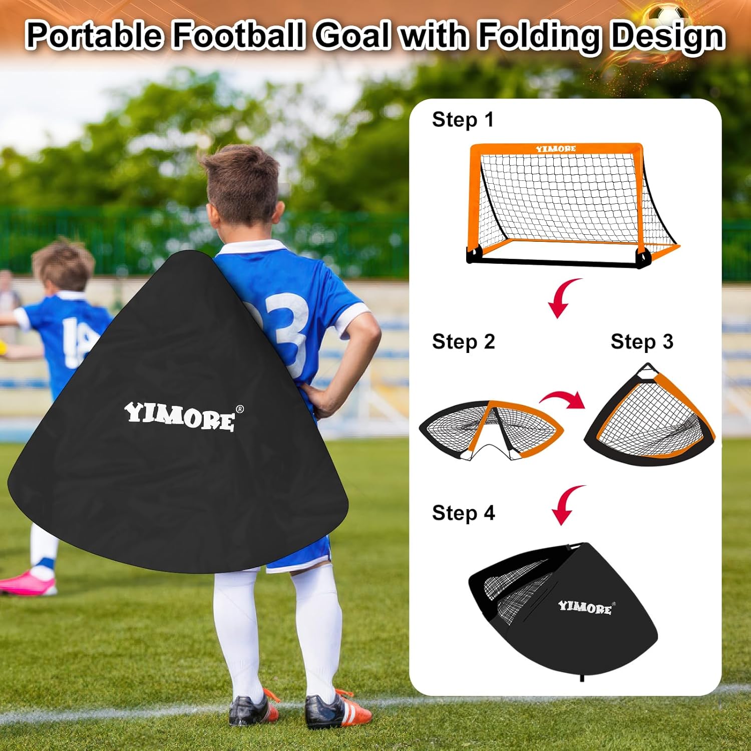 Yimore Porta Calcio Bambini 3 in 1 Pieghevole - immagine 5