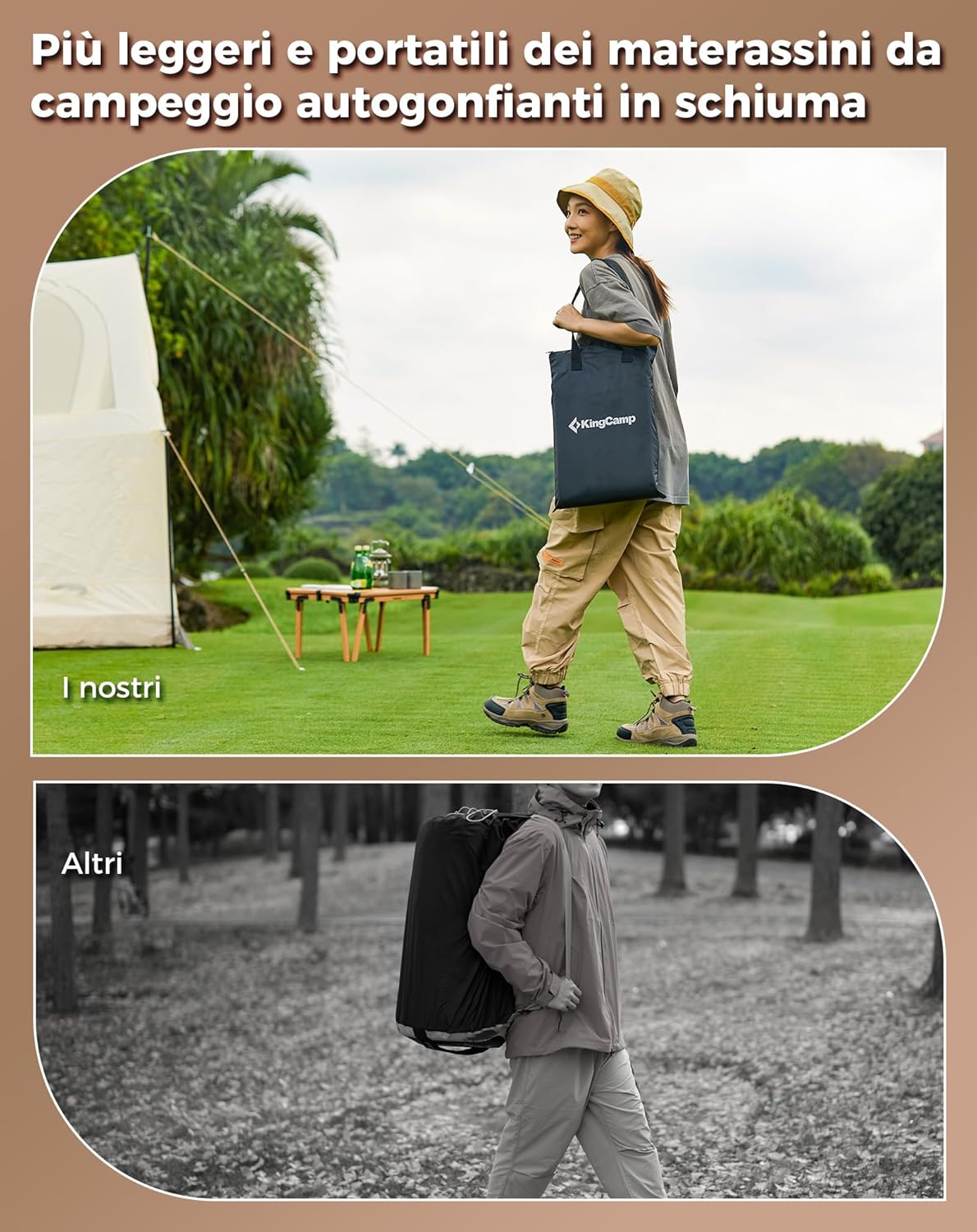 Kingcamp Materassino da Campeggio Gonfiabile 110cm - immagine 5
