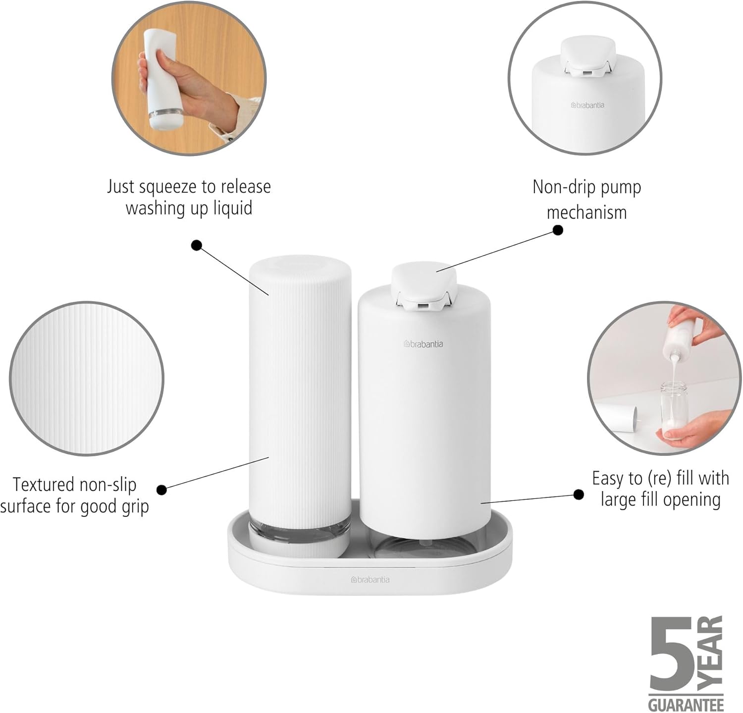 Brabantia SinkStyle Set Dispenser Sapone 2x200ml - immagine 3