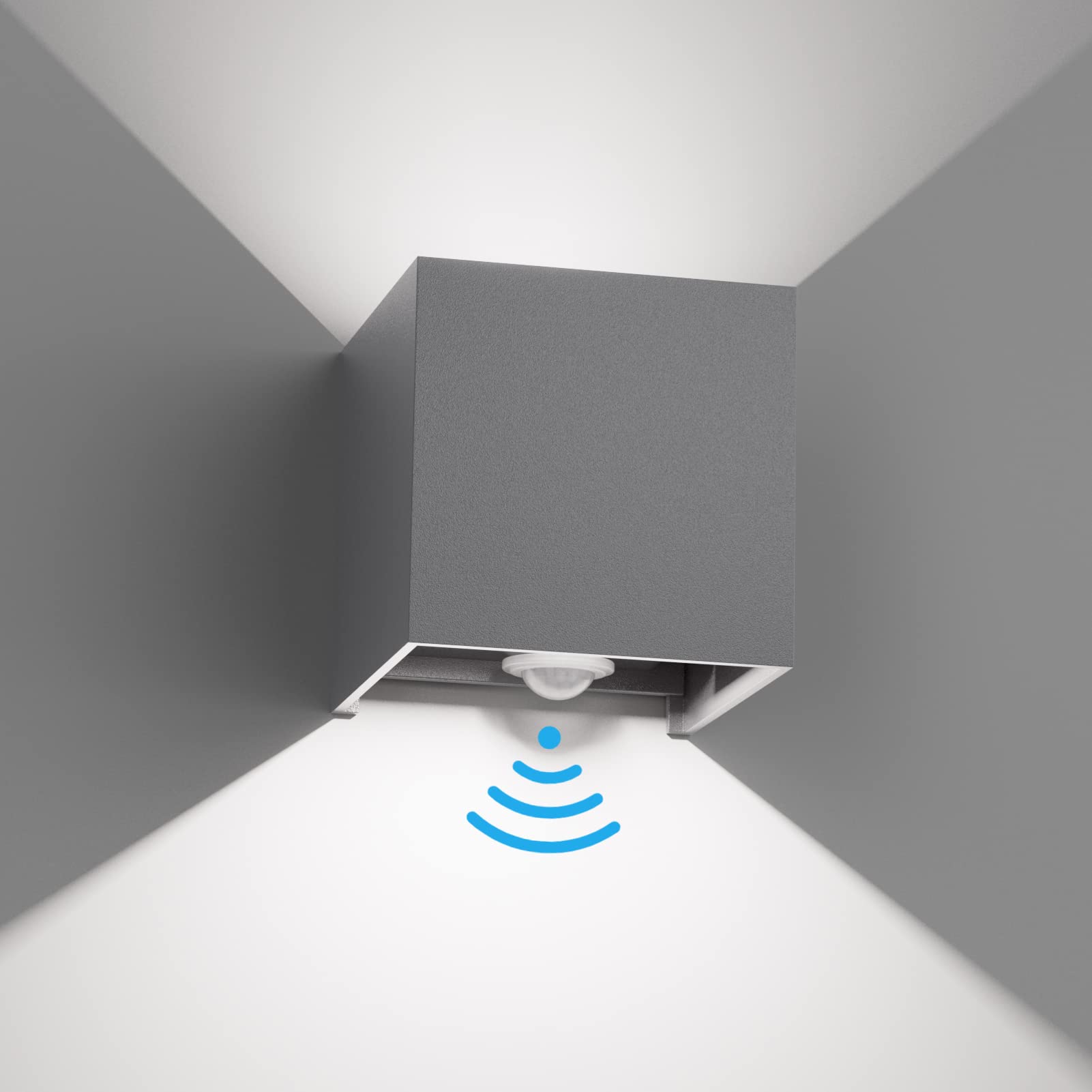 Klighten Applique da Parete Esterno/Interno 12W, Grigio Scuro