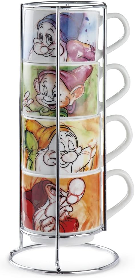 Egan Set 4 Tazzine Caffè ML 80 7 Nani + Metal Rack, 133002