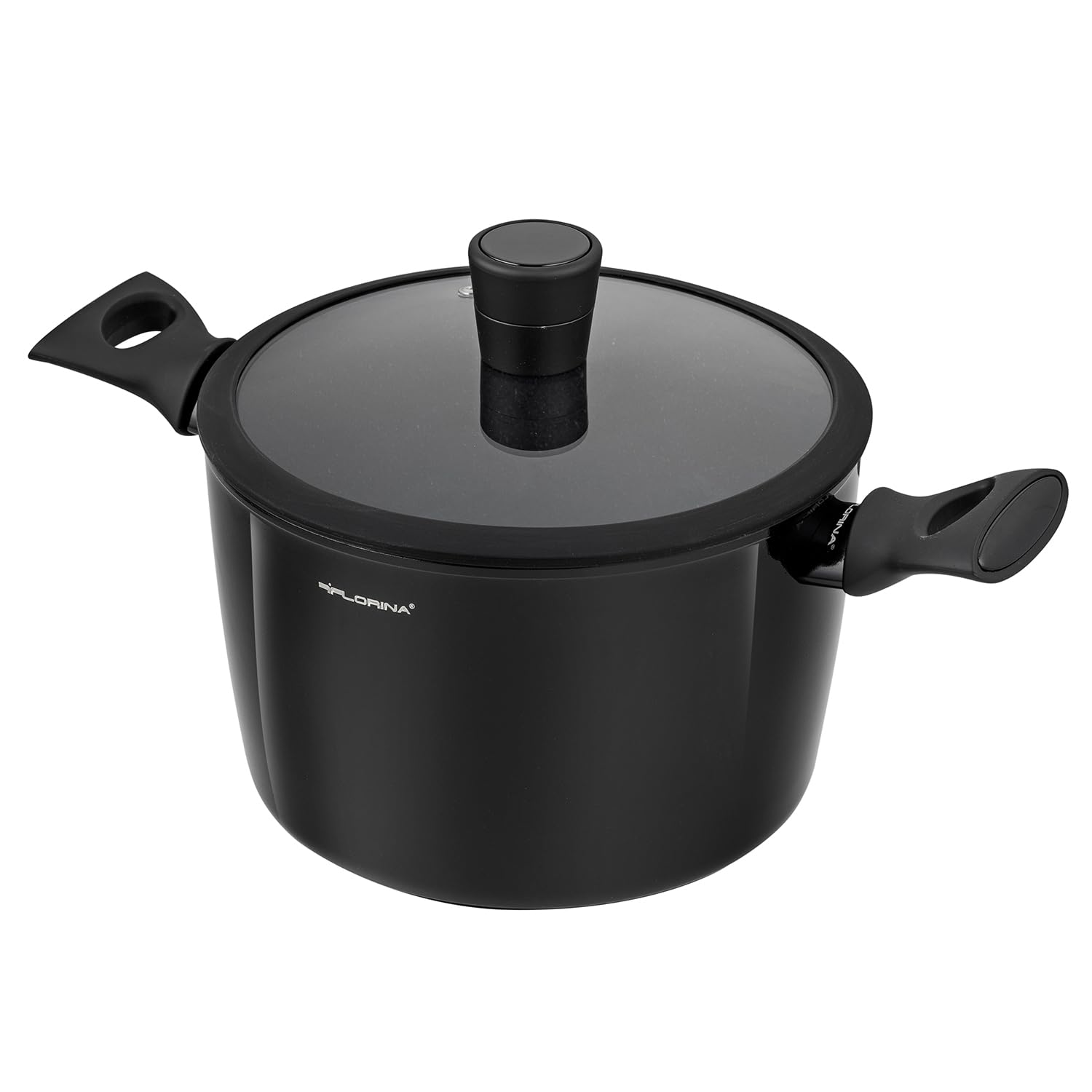 Florina Pentola Alluminio 6,4L 24 cm con Coperchio Vetro