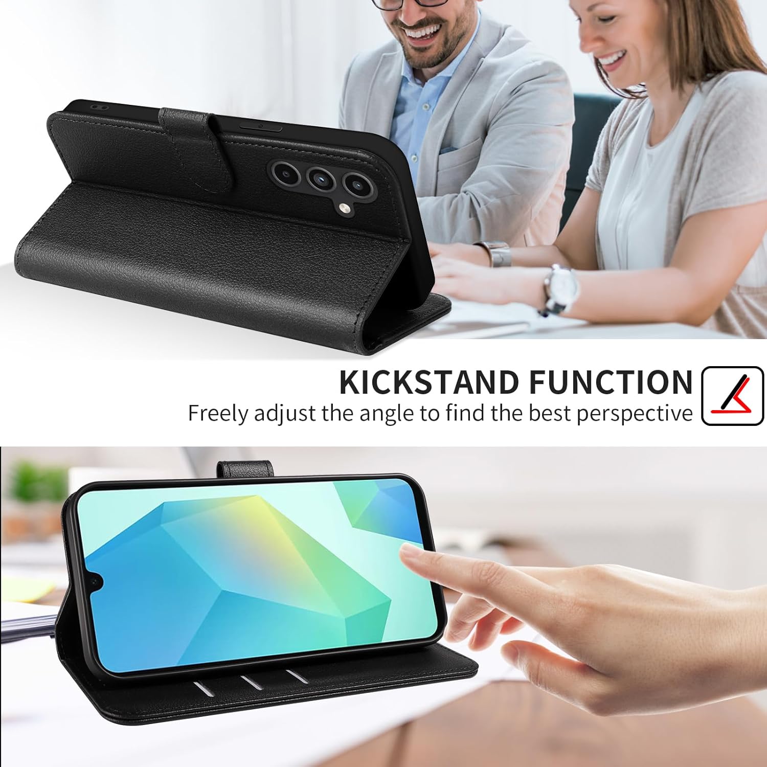 Uituim Cover per Samsung Galaxy A16 5G/4G, Nero - immagine 4