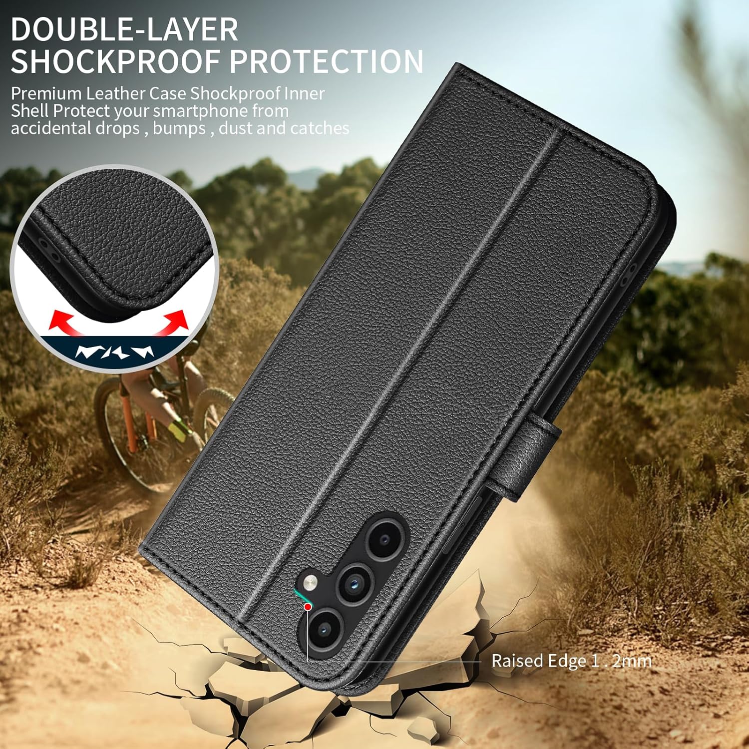 Uituim Cover per Samsung Galaxy A16 5G/4G, Nero - immagine 5