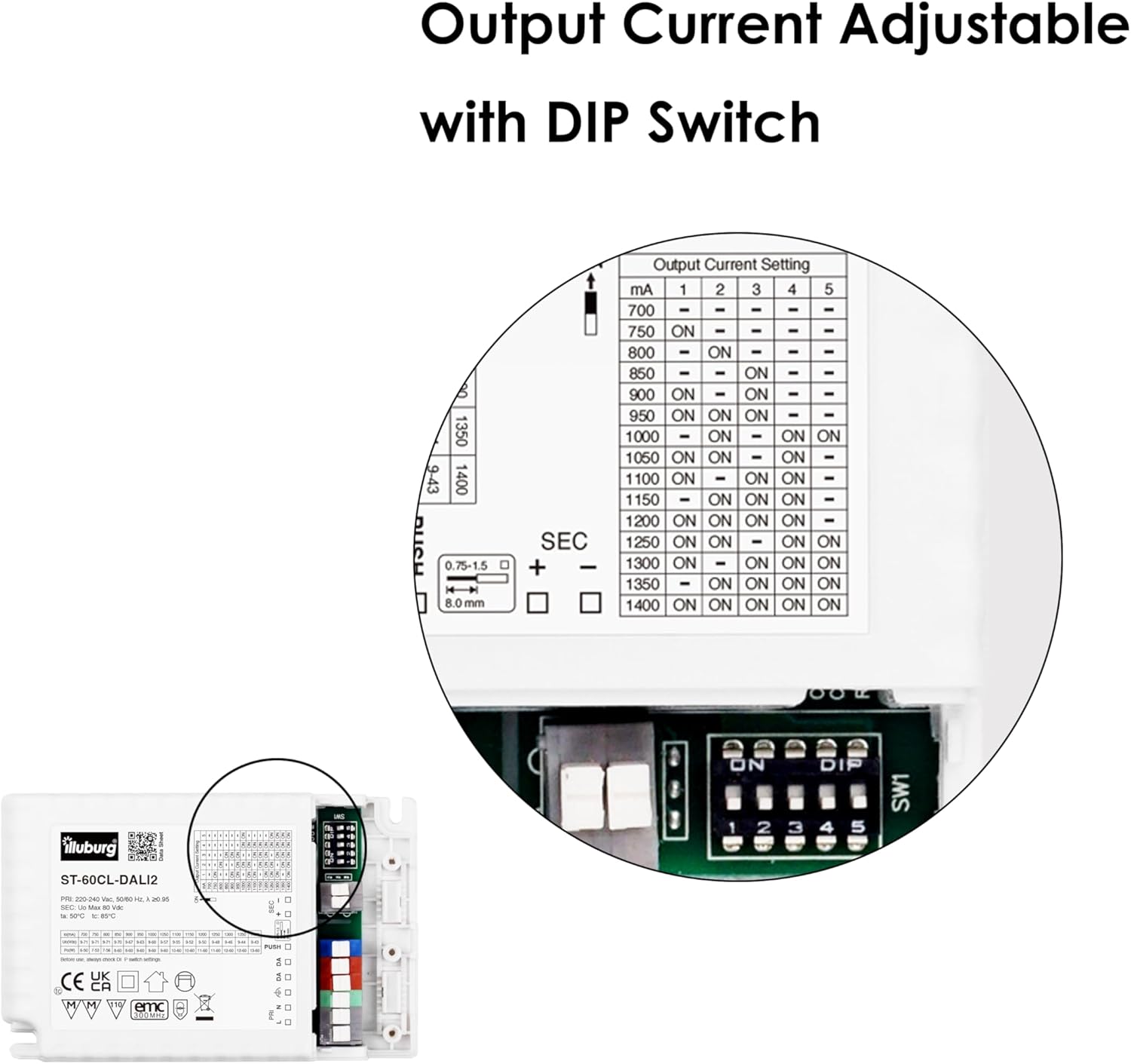 Trasformatore LED Dimmerabile DALI PUSH 60W - immagine 3