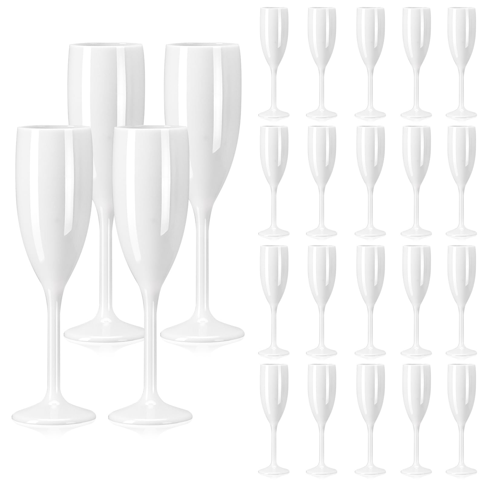 Set di 24 Flute Champagne Riutilizzabili in Acrilico