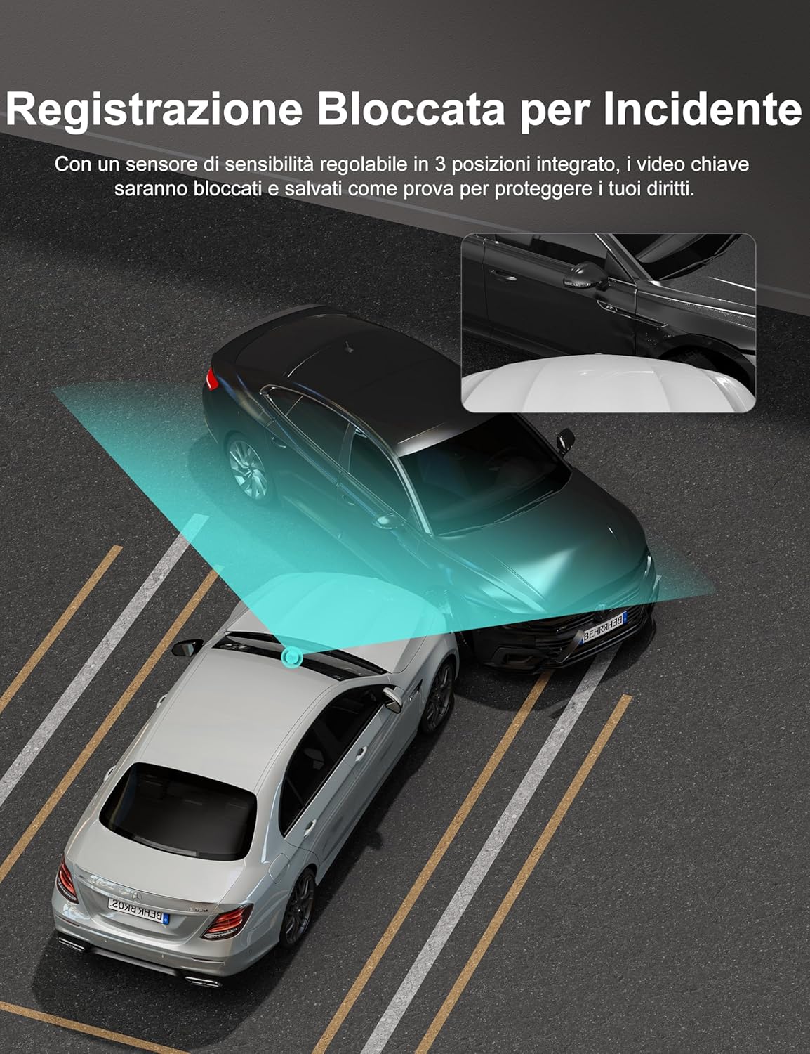 Izeeker 2.5K Dash Cam Anteriore e Posteriore con SD - immagine 6